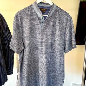 Tasso Elba Mens Button Crew-Neck Polo Shirt Size Large